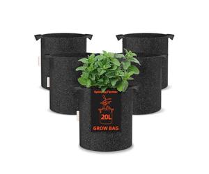 SPIDER FARMER 5-Pack 5 Gallon Grow Bags Heavy Duty Thickened Nonwoven Plant Fabric Pots with Handles