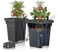 Spider Farmer DWC Hydroponics Grow System with 7-Gallon Deep Water Culture, New Triangular Cover, Recirculating Drip Kit, 8W Air Pump, 2 Buckets