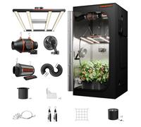 Spider Farmer Grow Tent Kit Complete 3x3x6ft G3000 Bar Style LED Grow Light Full Spectrum Ventilation System 36"x36"x70" 1680D Canvas Tent 4" Inline Fan Carbon Filter & 6'' Clip Fan with RJ12 Port