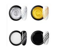 Spider Gel Nail Art Polish - 4 Colors UV/LED Soak Off Elastic Drawing Gel for DIY Design, Point to Line Painting with Silk Varnish Decoration, Professional Nail Art