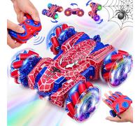 Spider Gesture Sensing Remote Control Car, Double Sided RC Cars, Full-Body Light, 2.4GHz Controller, 360° Rotating, Rechargeable Battery, RC Stunt Car Birthday for Boys 6 7 8 9 10