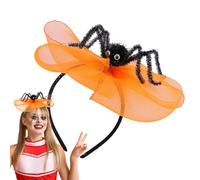 Spider Hair Band for Women, Spider Hair Band - Mesh Bow Headband | Spider and Skulls Horror Headband, Hall Costume Accessory