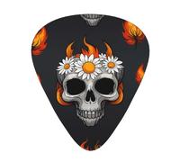 spider head cartoon daisy Printed pick set - 12 pieces, thin, medium and thick guitar picks, suitable for guitar, bass, electric guitar and ukulele