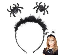 Spider Headband Costume - Creepy Headpiece Design, Black Novelty Hair Accessories, Halloween Spider Topper with Stretch Band, Thematic Costume Headband for Women Girls Cosplay Collectible Look