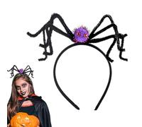 Spider Headdress - Plush Scary Black Spider Headband, Funny Head Accessory Hair Clip Costume for Adults Children Dance Party Themed Events
