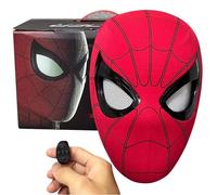Spider Hero Mask Remote Control Movable Mechanical Eyes, Realistic Spider Super Hero Full Mask Moving Lenses Cosplay, Wearable Movie Prop Mask Great Gift for Man and Kids