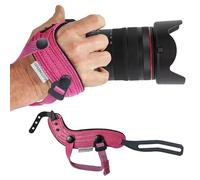 Spider Holster - SpiderPro Camera Hand Strap v2 with Snap Assembly and Optional Wrist Strap - DSLR and Mirrorless Compatible (Pink) - Genuine Leather + Memory Foam