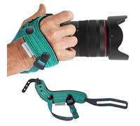 Spider Holster - SpiderPro Camera Hand Strap v2 with Snap Assembly and Optional Wrist Strap - DSLR and Mirrorless Compatible (Teal) - Genuine Leather + Memory Foam
