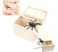 Spider in a Box Prank,Spider Prank Box,Spider Prank Wooden Toy,Spider Scare Prank Box,Fake Spiders Joking Box,Spider Pranks for Kids,Surprise Funny Spider Box for Adults (1PCS)