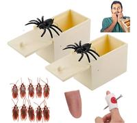 Spider in A Box Prank, Spider Prank Box, Spider Scare Prank Box, Include Spider Box Prank, Fake Cockroach, Fake Tongue, Prank Nails, Prank Toys for Halloween Carnivals April Fools Day