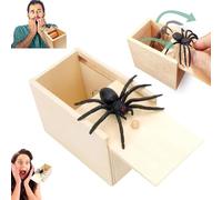 Spider in a Box Prank,Spider Scare Prank Box,Spider Box Prank Spider Prank Toys,Wooden Spider Prank Box, Funny Toy Gift, Spiders Finger Adults,Prank Spider Box Prank Halloween Christmas (1 PCS)