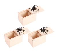 Spider in a Box Prank,Spider Scare Prank Boxs,Spider Boxes Prank Spider Prank Toys,Wooden Spider Prank Boxes, Funny Toy Gift, Spiders Finger Adults,Pranks Spiders Box Pranks Halloween Christmas (3pcs)