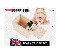 SPIDER IN A BOX PRANK WOODEN SCARE BOX TOY TRICK SCARY HALLOWEEN PARTY PROPS UK