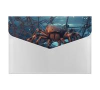 Spider in Silk Web File Folder, Plastic Accordion File Folders with 6 Pockets, Expanding File Organizer with Snap Closure, Portable Document Paper Organizer, Office Supplies Filing Folders