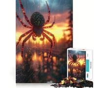 Spider in Sunset View 1000 Piece Jigsaw Puzzles for Adults Teenagers Brain Game Mind Calm Exact Cut 38x26cm