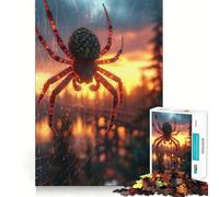 Spider in Sunset View Jigsaw 1000 Pieces for Teenagers Mind Exercise Toy Relaxing Fun Design Assembly Perfect Present 50x75cm