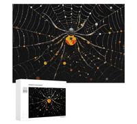 Spider in Web Jigsaw Puzzle Challenging Fun Puzzle Wooden Jigsaw Puzzles for Adults Families 300 PCS