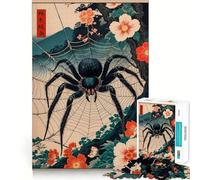 Spider Japanese Ukiyo-e Jigsaw Puzzles 1000 Piece for Teenagers Memory Build Indoor Play Fine Cut Santa Wish Pick 38x52cm