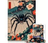 Spider Japanese Ukiyo-e Jigsaw Puzzles 1000 Pieces for Teenagers Strengthen Recall Quiet Calm Quality Edge Santa Wish Gift 38x26cm