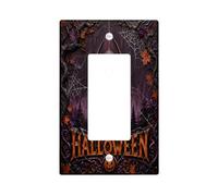 Spider Light Switch Cover Plate/Outlet, Gothic Traditional Web Leaves Halloween Violet Toggle Light Switch Cover for New Apartment Home Bedroom Office Decor