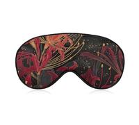 Spider Lilies Golden Flower Blackout Sleep Mask for Side Sleeper Soft Covers for Travel Essentials Nap
