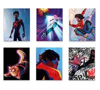 Spider-Man: Across the Spider-Verse (2023) Posters - Miles Morales Gwen Stacy Spider-Punk Spider-Women Set of 6 Promo Art Wall Decor Prints (8x10) set2