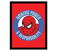 Spider-Man Amazing Power & Responsibility Framed Poster in Red Spider-Man Red