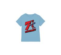 Spider Man Birthday 7 Kids T-Shirt Light Blue | Size: 3-4 Years Spider Man Light Blue 3-4 Years