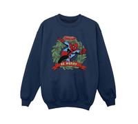 Spider-Man Boy's Be Merry Sweatshirt in Navy | Size: 7-8 Years Spider-Man Navy 7-8 Years