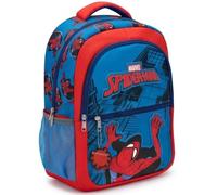 Spider-Man Boy's School Backpack - Official Marvel License, 100% Polyester, Red and Blue, Double Compartment with Zippers, Side Mesh Pocket, Back to School