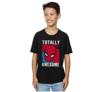 Spider-Man Boy's Totally Awesome Cotton T-Shirt in Black | Size: 12-13 Years Spider-Man Black 12-13 Years