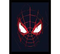 Spider-Man Close Up Miles Morales Framed Poster in Black Spider-Man Black