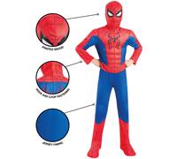 Spider-Man Deluxe Superhero Costume Kids Fancy Dress Spiderman Outfit Age 3-8