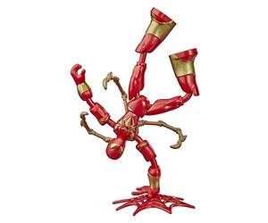 Spider-Man Hasbro Marvel Bend and Flex Iron Spider Figure 15cm Bendable Figure Includes Effect Accessories Age 6+, Multicolor, 5.08 x 16.51 x 22.86 cm (E8972)