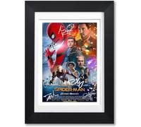 Spider-Man Homecoming Cast Signed Movie Poster Autograph A4 Photo Print Framed Memorabilia Gift 2017 Marvel Film (A4 BLACK FRAMED & MOUNTED)