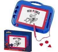 Spider-Man Kids Magnetic Whiteboard with Stamps and Magnetic Pencil - Spider-Man and Marvel Superhero Erasable Board for Kids