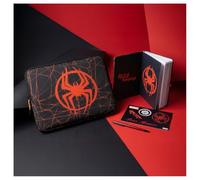 Spider-Man Marvel Unisex Laptop Sleeve - Black Laptop Sleeve with Zip and Spider Web Design, Notebook with Rubber and Matching Pen, Official License, One Size for School and Office