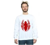 Spider-Man Men's Emblem Logo Sweatshirt in White | Size: Small Spider-Man White S