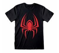 Spider-Man Men's Hanging Spider Logo T-Shirt in Black | Size: Small Spider-Man Black S