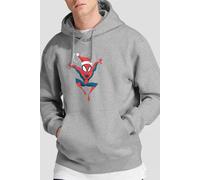 Spider Man Men's Holiday Outfit Hoodie Light Grey | Size: Large Spider Man Light Grey L