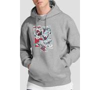 Spider Man Men's Panel Collage Hoodie Light Grey | Size: Small Spider Man Light Grey S