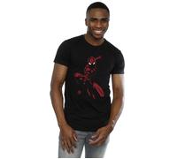 Spider-Man Men's Shadow Cotton T-Shirt in Black | Size: 3XL Spider-Man Black 3XL