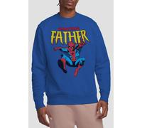 Spider Man Men's Spiderman Father's Day Amazing Dad Sweatshirt Royal | Size: XL Spider Man Royal XL