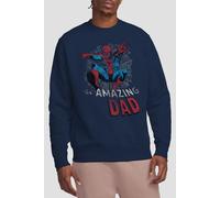 Spider Man Men's Spiderman Father's Day Spider Dad Sweatshirt Navy | Size: Small Spider Man Navy S