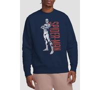 Spider Man Men's Spiderman Hero Stance Sweatshirt Navy | Size: XL Spider Man Navy XL