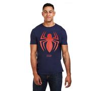 Spider Man Men's Spiderman Logo Cotton T-Shirt Red in Navy | Size: Small Spider Man Navy S