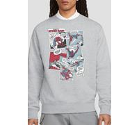 Spider Man Men's Spiderman Panel Collage Sweatshirt Light Grey | Size: XL Spider Man Light Grey XL