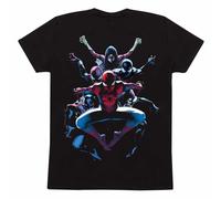 Spider-Man Men's Spiderverse Back T-Shirt in Black | Size: Medium Spider-Man Black M