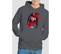 Spider Man Men's Symbiote Hoodie Charcoal | Size: Small Spider Man Charcoal S