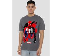 Spider Man Men's Symbiote T-Shirt Charcoal | Size: Medium Spider Man Charcoal M